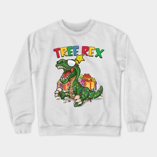 Dinosaur Christmas Tree Rex Crewneck Sweatshirt